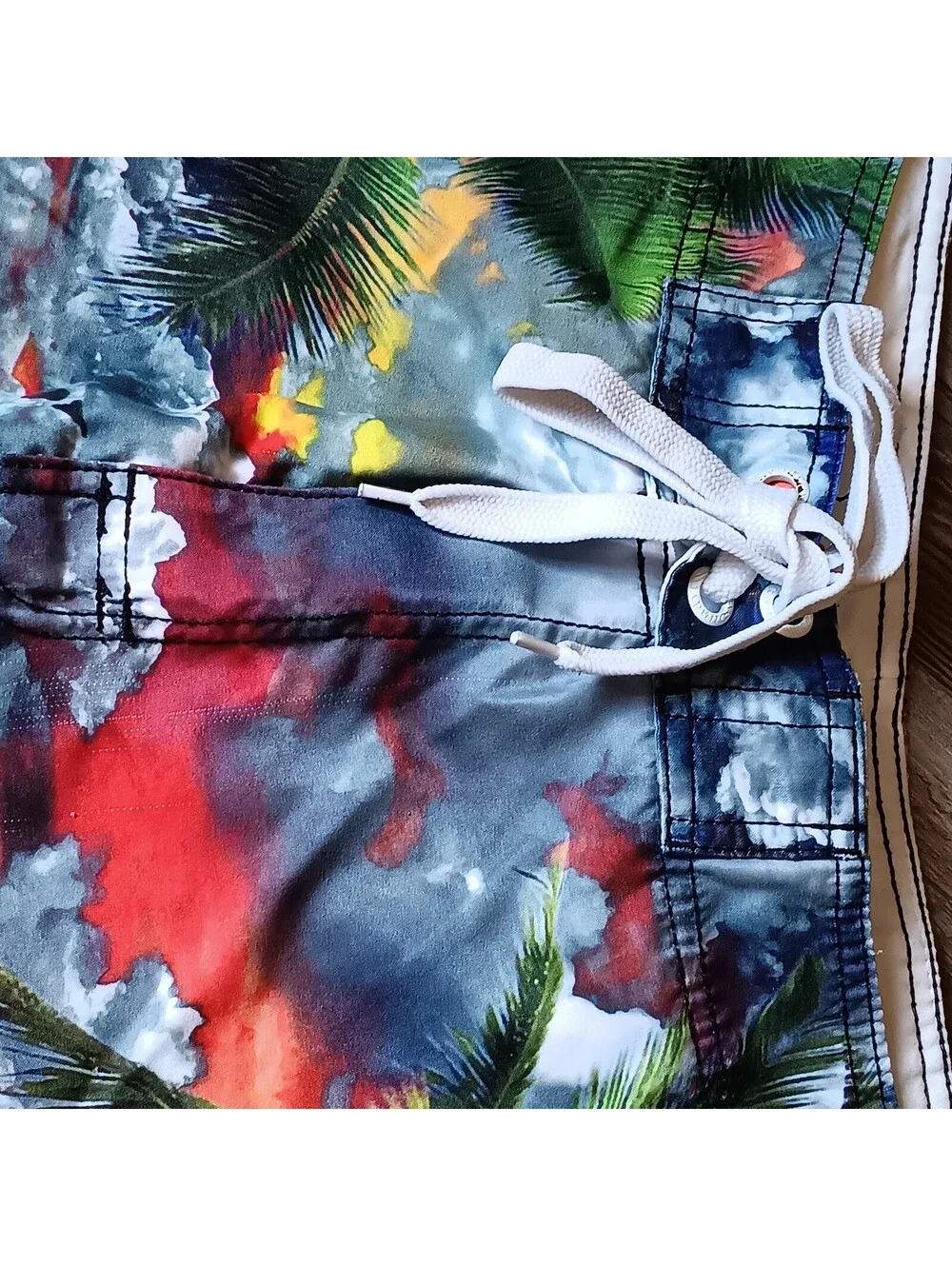 Men’s 36 OP  Swim Board Shorts  Tropical Sunset Design 1 Pocket  Surf  Beach